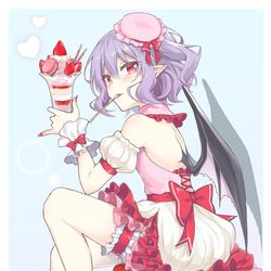 This is a pixiv picture whose title is レミリア×いちごパフェ.