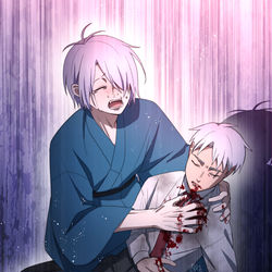 This is a pixiv picture whose title is 幸運EX＋＋＋バディによる哭倉村RTA㊿.