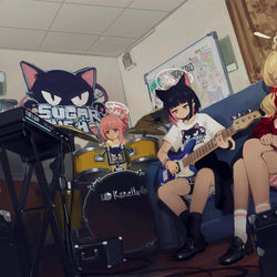 This is a pixiv picture whose title is 乐队.