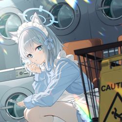 This is a pixiv picture whose title is シロコ(ジャージメイド).