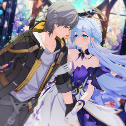 This is a pixiv picture whose title is 【崩壊スターレイル MMD】ロビンさん、穹さん.