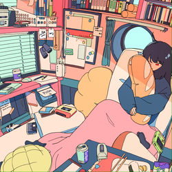 This is a pixiv picture whose title is 「MAYBLUES」MVイラスト.
