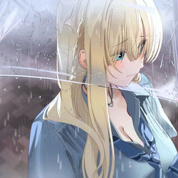 This is a pixiv picture whose title is ビニール傘.