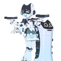 This is a pixiv picture whose title is ネコ型配膳ロボット.