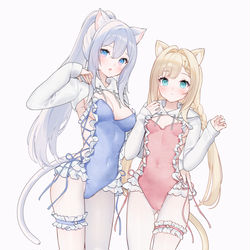 This is a pixiv picture whose title is Bunny suits and sneakers.
