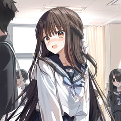 This is a pixiv picture whose title is クラスで衣替えしてるの２人だけだった.