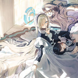 This is a pixiv picture whose title is ロングメイド服アスナ.