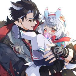 This is a pixiv picture whose title is 【原神】リオ＋シグ⑤.