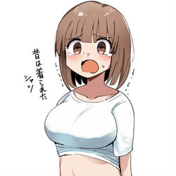 This is a pixiv picture whose title is 昔は着られたシャツを着る人生崩壊ちゃん.
