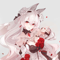 This is a pixiv picture whose title is 大月下花嫁.