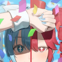This is a pixiv picture whose title is ミクテトとメズマライザー.