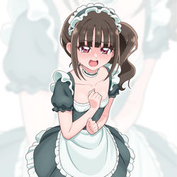 This is a pixiv picture whose title is メイドまゆちゃん.