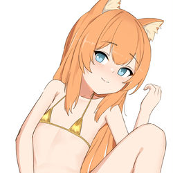 This is a pixiv picture whose title is 金ビキニマリー.