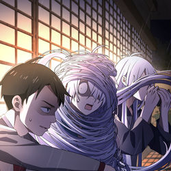 This is a pixiv picture whose title is 幸運EX＋＋＋バディによる哭倉村RTA55.