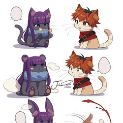 This is a pixiv picture whose title is 🐱🐱 🐻🐱 🐰🍅.