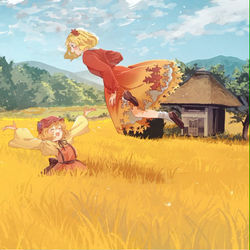 This is a pixiv picture whose title is 遠野の秋.