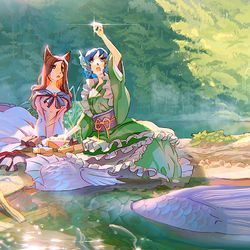 This is a pixiv picture whose title is メノウの小石を眺める.