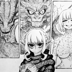 This is a pixiv picture whose title is The Lunatic's Dragons.