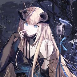 This is a pixiv picture whose title is Nightingale (The Dreamer) 💙🖤.