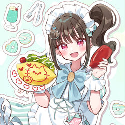 This is a pixiv picture whose title is 猫を描くのが上手なメイドさん.