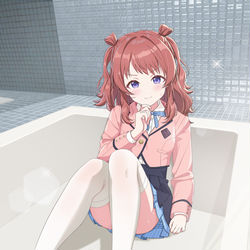 This is a pixiv picture whose title is アイドルと一緒にお風呂に入ります！咲季.