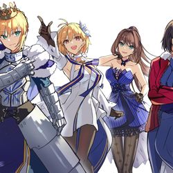 This is a pixiv picture whose title is 【FGO】TYPE-MOON─４大ヒロイン.