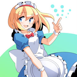 This is a pixiv picture whose title is 「skeb」メイド服アリス.