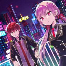 This is a pixiv picture whose title is 夜の世界.