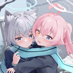 This is a pixiv picture whose title is シロコ&ホシノ.