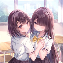 This is a pixiv picture whose title is 「どっちが好き…？」.