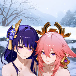 This is a pixiv picture whose title is 稻妻的老婆们.