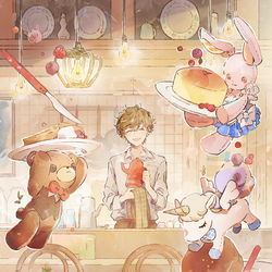 This is a pixiv picture whose title is 真夜中のぐっすりカフェ ～眠れぬ夜におやすみの一杯～.