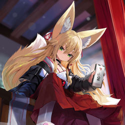 This is a pixiv picture whose title is 「うちの賽銭、QRだけだよ」.