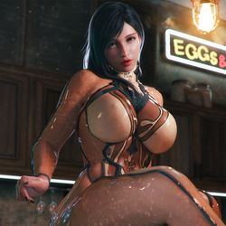 This is a pixiv picture whose title is Tifa in EVE's Suit.