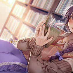 This is a pixiv picture whose title is 文学少女.