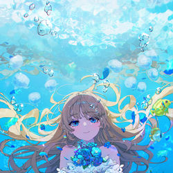 This is a pixiv picture whose title is 青のパレード.