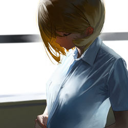 This is a pixiv picture whose title is シャツを着る.