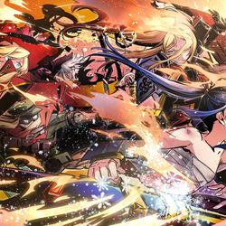 This is a pixiv picture whose title is 燃える森にて.