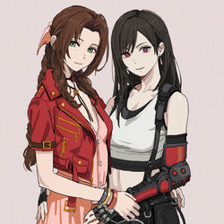 This is a pixiv picture whose title is Aerith x Tifa.