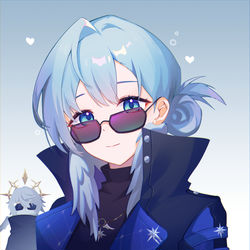This is a pixiv picture whose title is 摸摸pv里的变装小鸟.