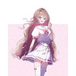 This is a pixiv picture whose title is ピンクのセーラー服の彼女.