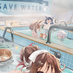 This is a pixiv picture whose title is 罗德岛的公共澡堂.