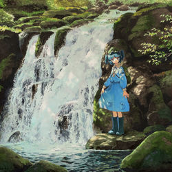 This is a pixiv picture whose title is 滝の音が消える一瞬.