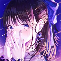 This is a pixiv picture whose title is 涙の流星群.