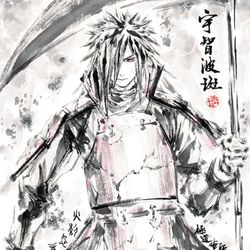 This is a pixiv picture whose title is 【極道畫師】宇智波斑.
