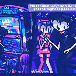 This is a pixiv picture whose title is Arcade Queen Crowned! (Gamer TG).