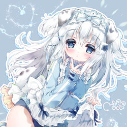 This is a pixiv picture whose title is エプロンの下はブルマ💙.