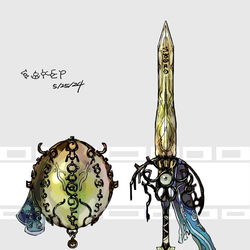 This is a pixiv picture whose title is アンノーンモチーフの武器（ポケモン）.