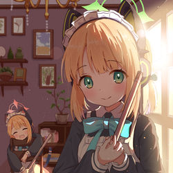 This is a pixiv picture whose title is メイドミドリ.