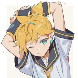 This is a pixiv picture whose title is 鏡音レン.
